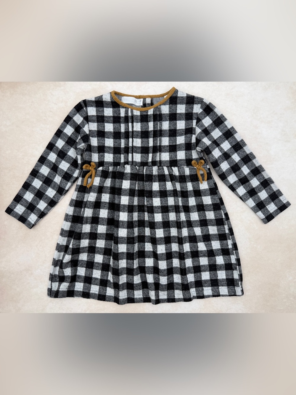 Zara Black & White Plaid Flannel Dress